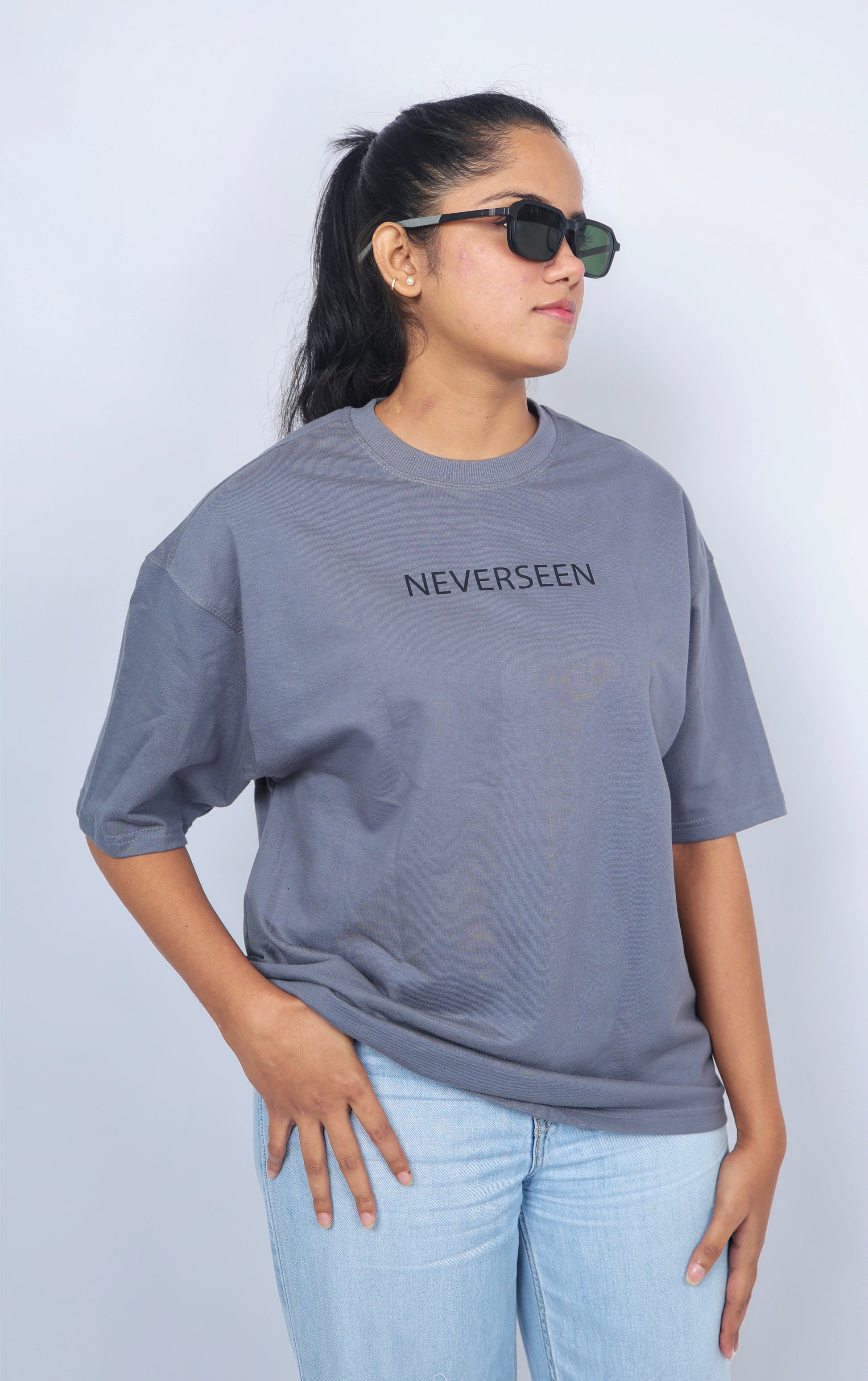 NEVERSEEN Grey "Money" Oversized Graphic T-shirt