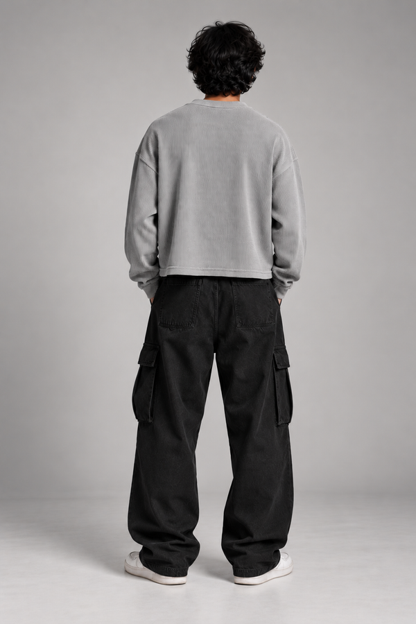 Grey Oversized Boxy Fit T-Shirt for Men | NEVERSEEN
