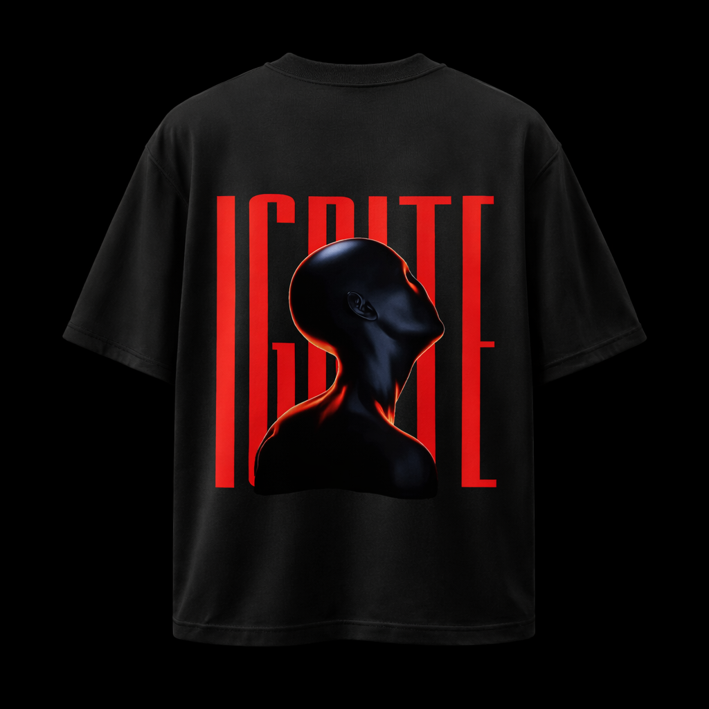 Ignite the Light Within – Oversized Black T-Shirt