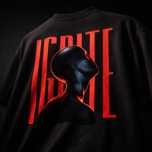 Ignite the Light Within – Oversized Black T-Shirt