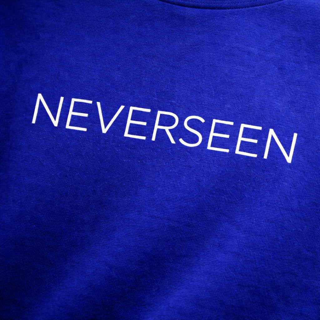 Unbothered Unaffected – Blue Oversized T-Shirt | NEVERSEEN®