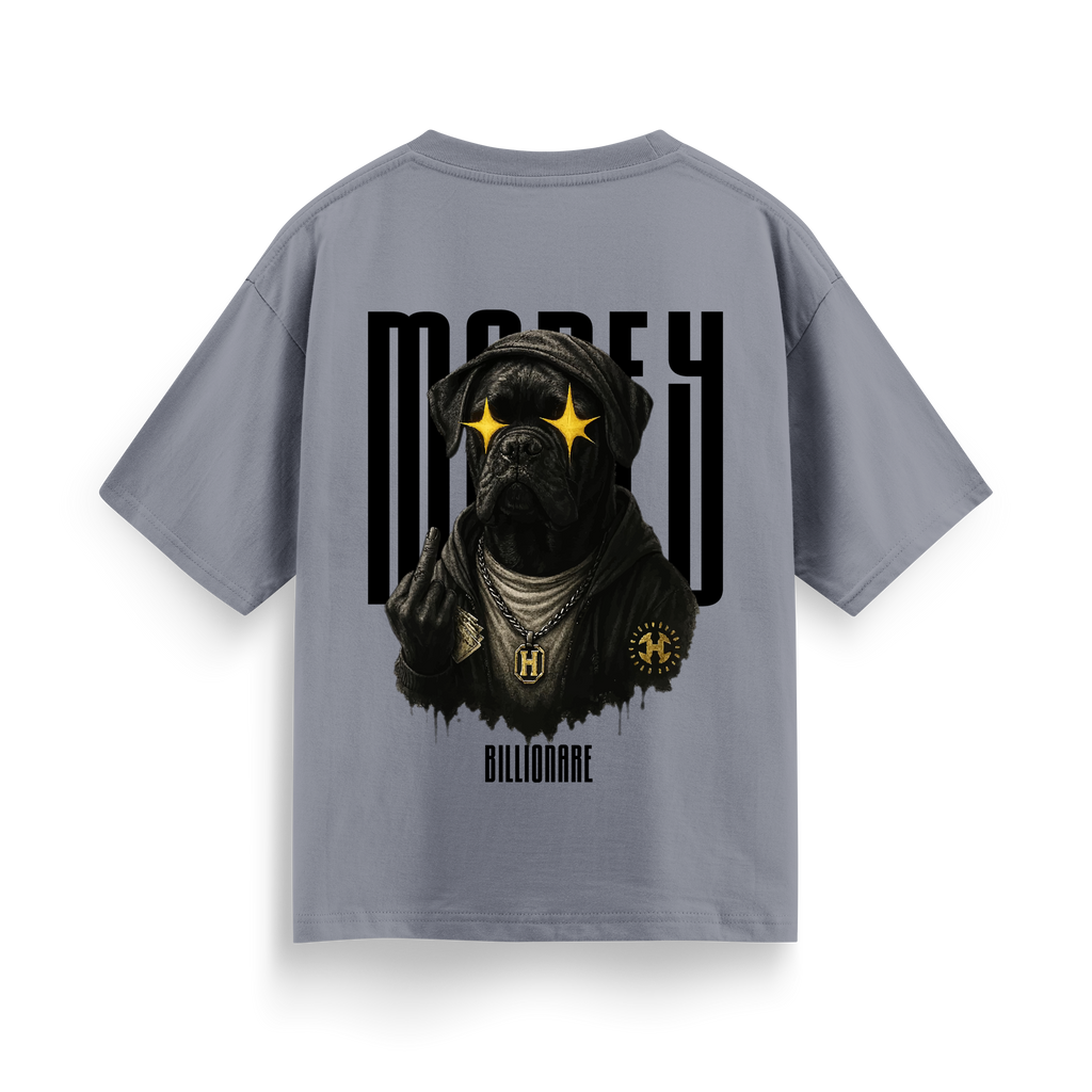 NEVERSEEN Grey "Money" Oversized Graphic T-shirt
