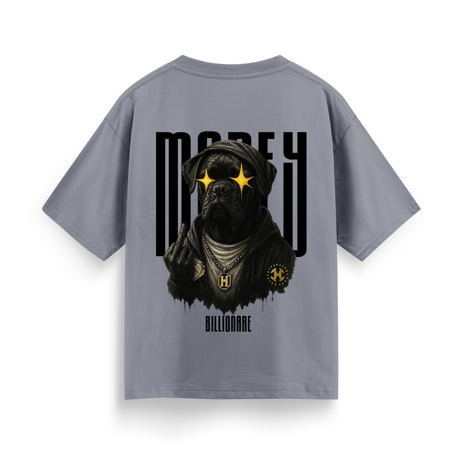 NEVERSEEN Grey "Money" Oversized Graphic T-shirt