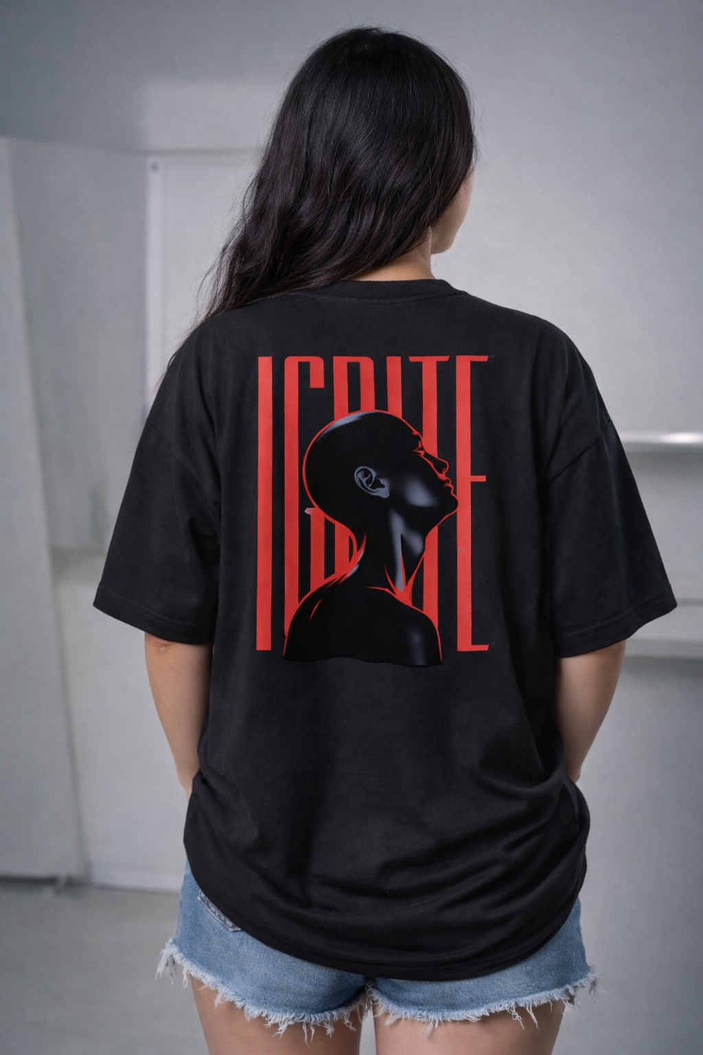 Ignite the Light Within – Oversized Black T-Shirt