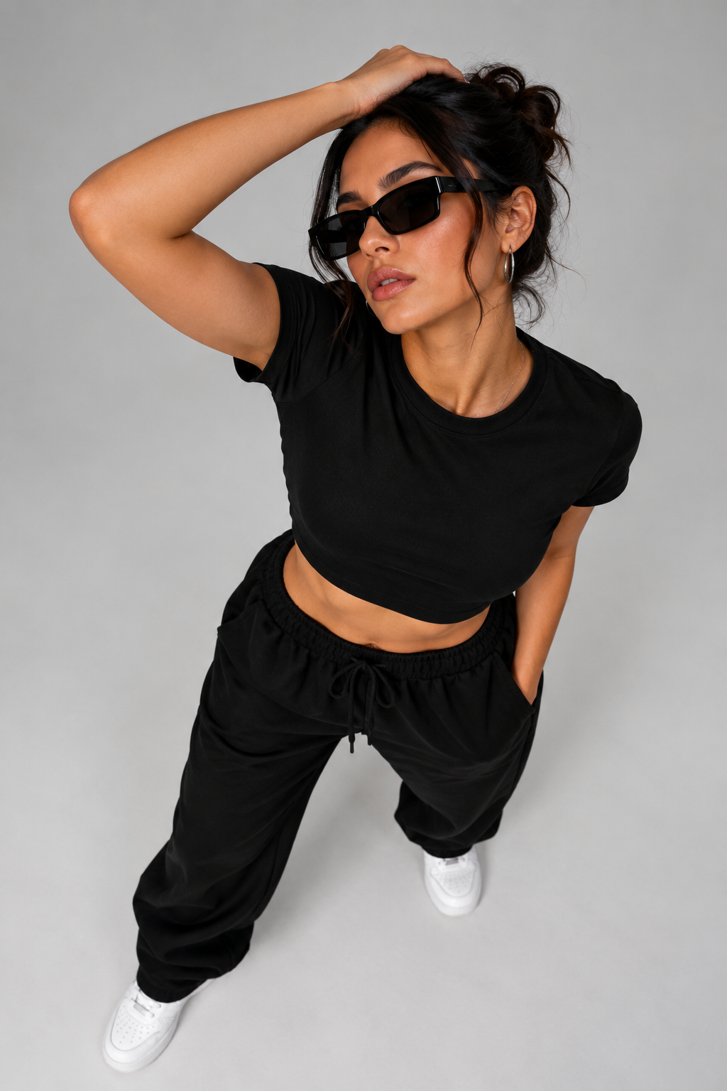 Black Crop Tee for Women | NEVERSEEN