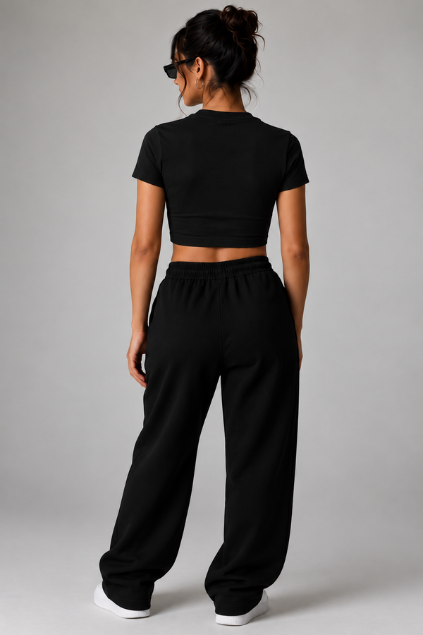 Black Crop Tee for Women | NEVERSEEN