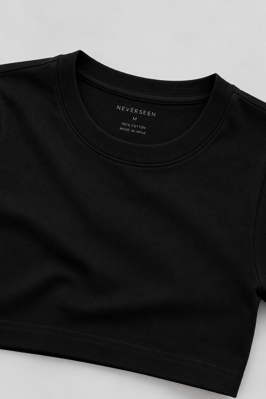 Black Crop Tee for Women | NEVERSEEN