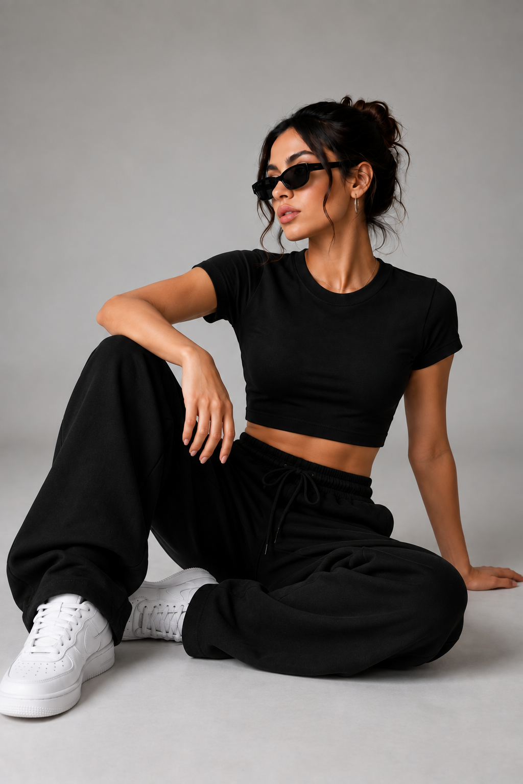 Black Crop Tee for Women | NEVERSEEN