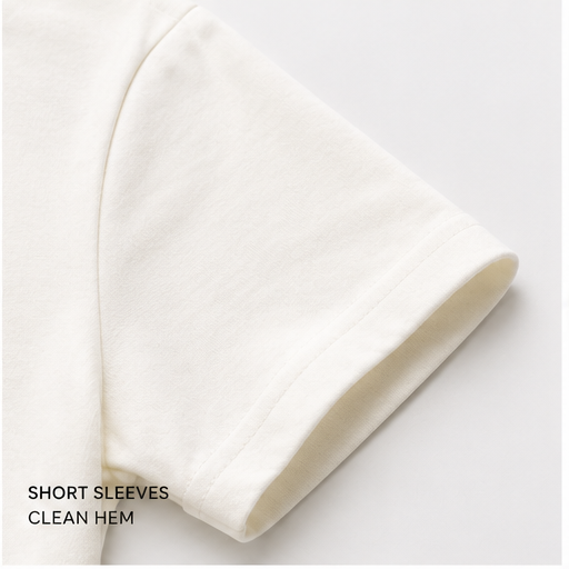 Women's Off White Crop Tee | 180 GSM Cotton Lycra | NEVERSEEN