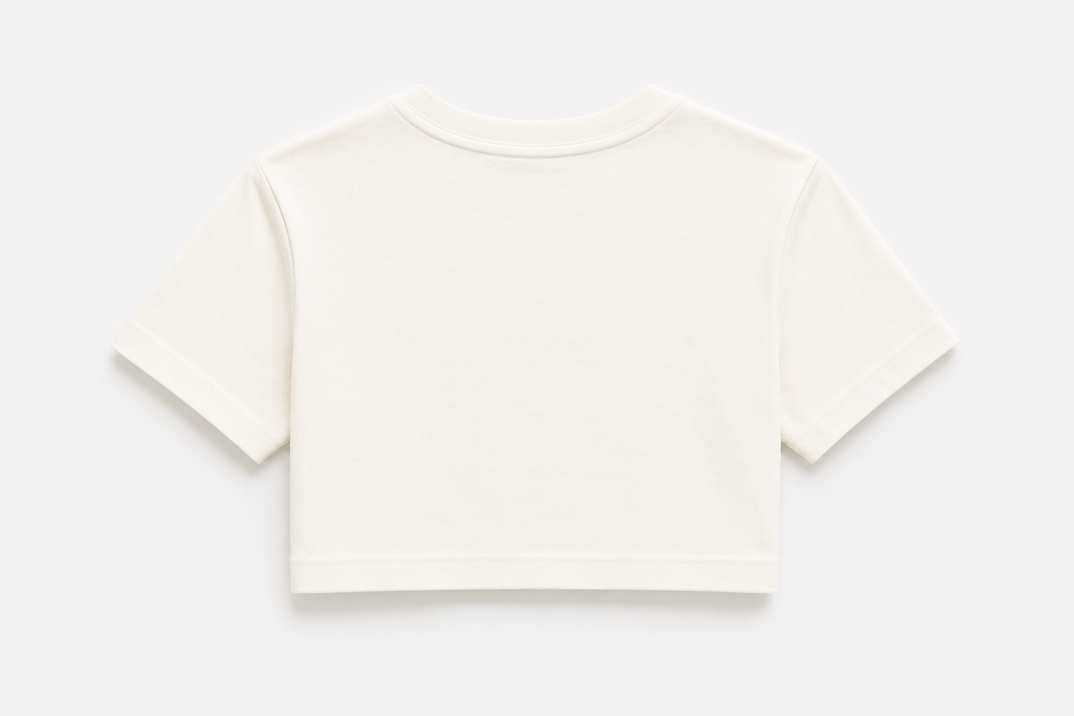 Women's Off White Crop Tee | 180 GSM Cotton Lycra | NEVERSEEN