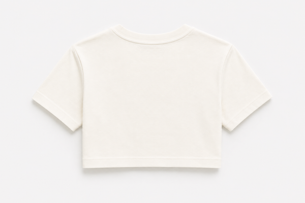 Women's Off White Crop Tee | 180 GSM Cotton Lycra | NEVERSEEN