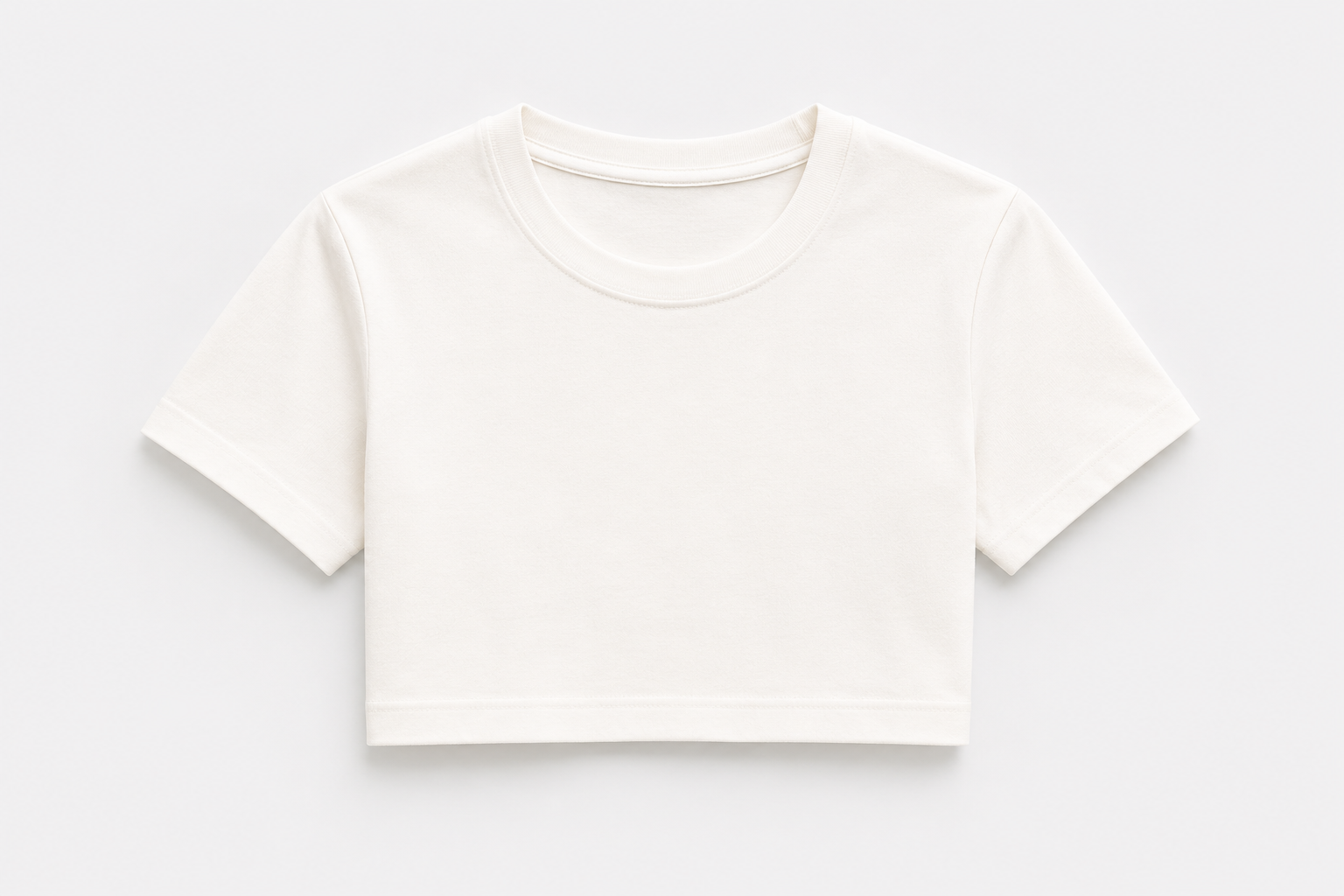 Women's Off White Crop Tee | 180 GSM Cotton Lycra | NEVERSEEN