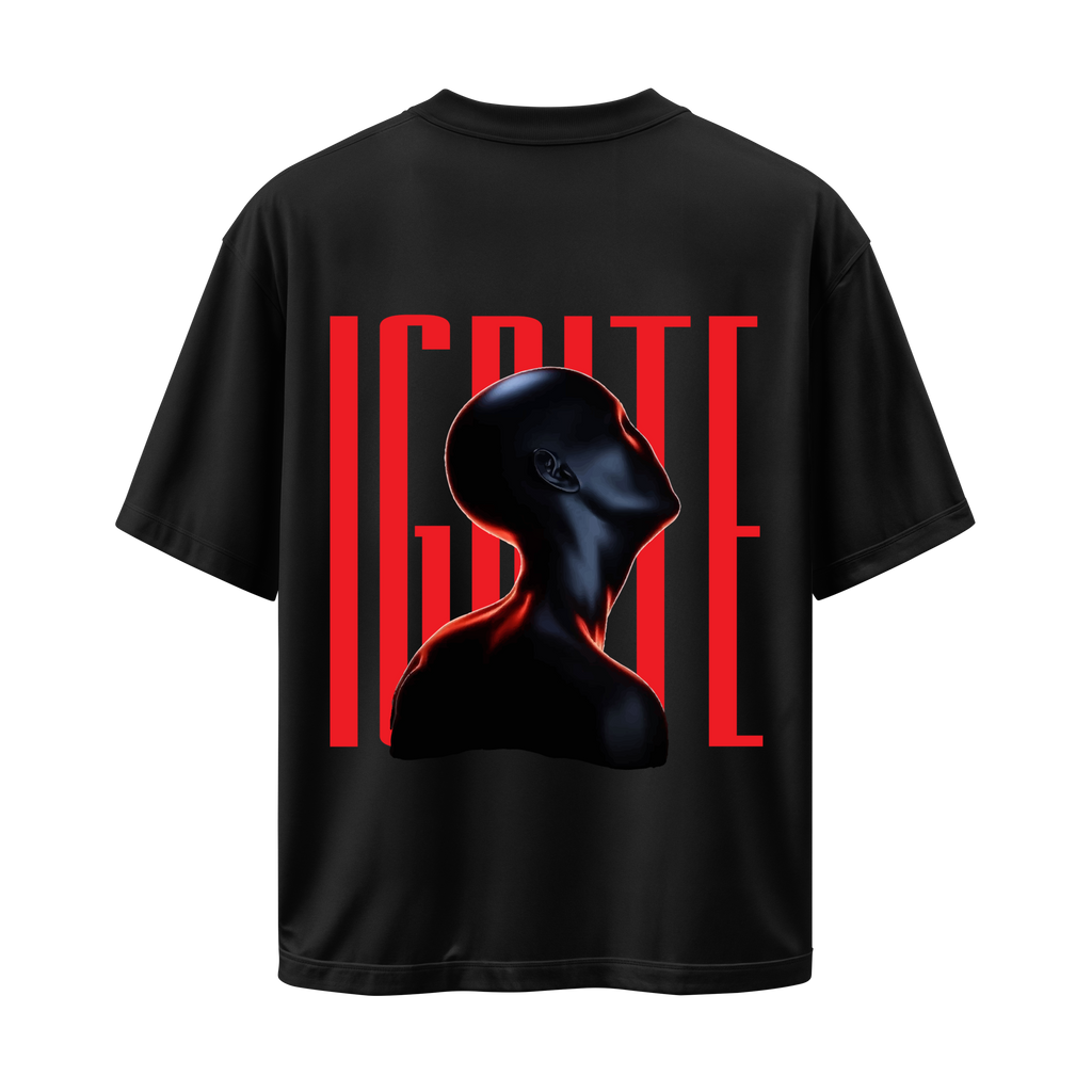 Ignite the Light Within – Oversized Black T-Shirt