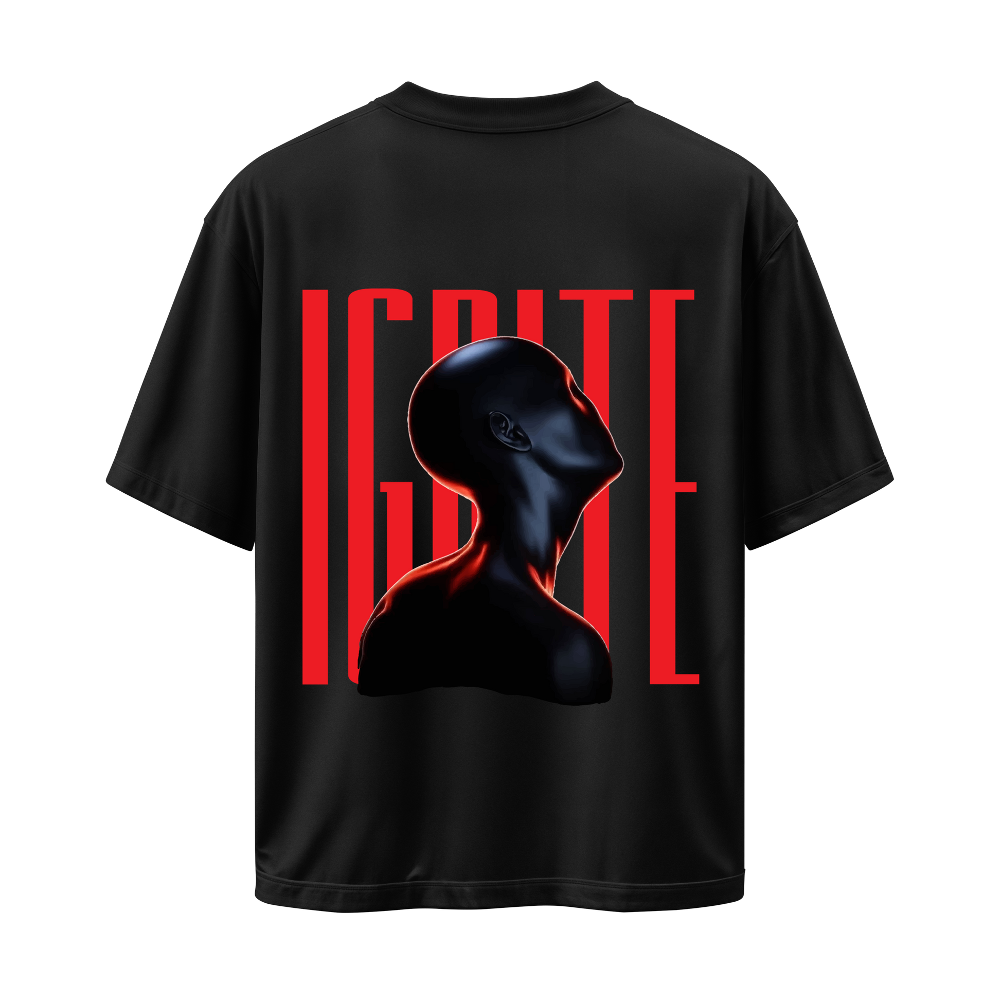 Ignite the Light Within – Oversized Black T-Shirt