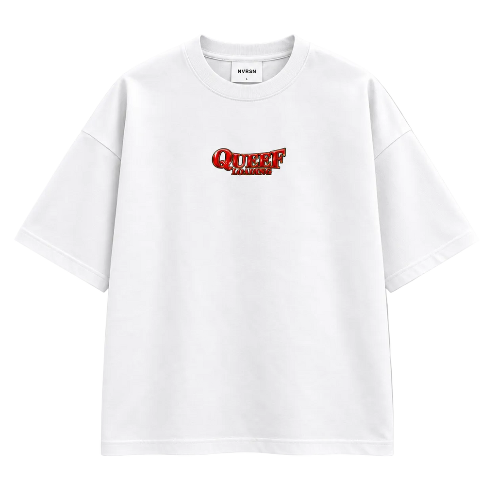 QUEEF LOADING Oversized White T-Shirt | NEVERSEEN