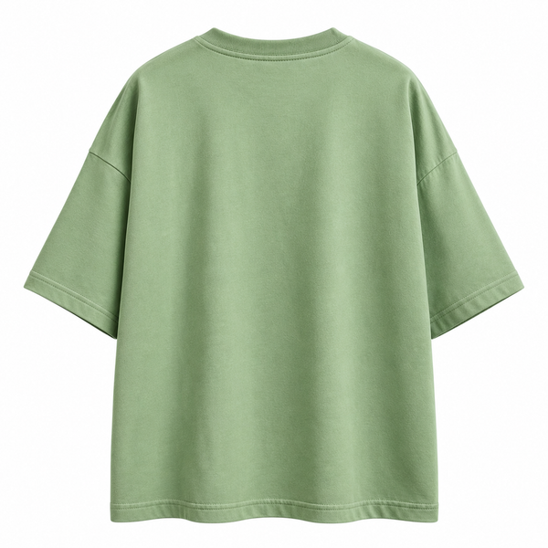 NEVERSEEN Sage Green Oversized T-Shirt | Red Logo Tee