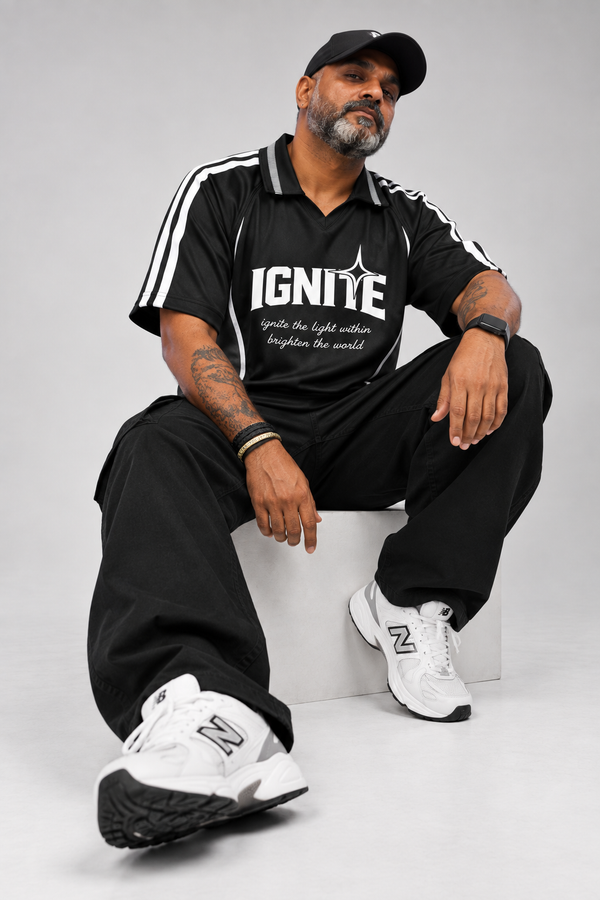 IGNITE Football Jersey – Black | NEVERSEEN