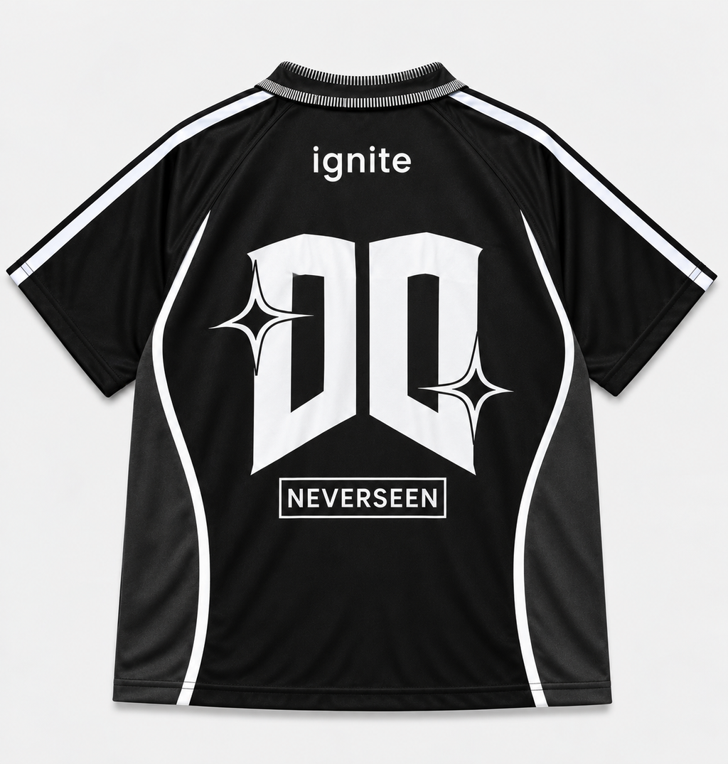 IGNITE Football Jersey – Black | NEVERSEEN