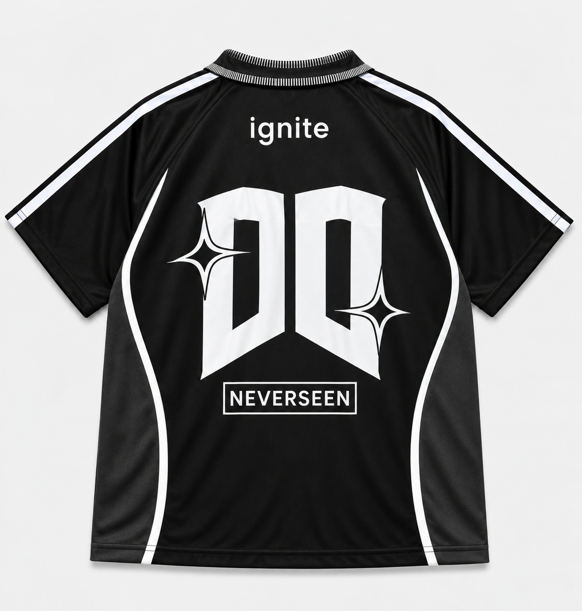 IGNITE Football Jersey – Black | NEVERSEEN