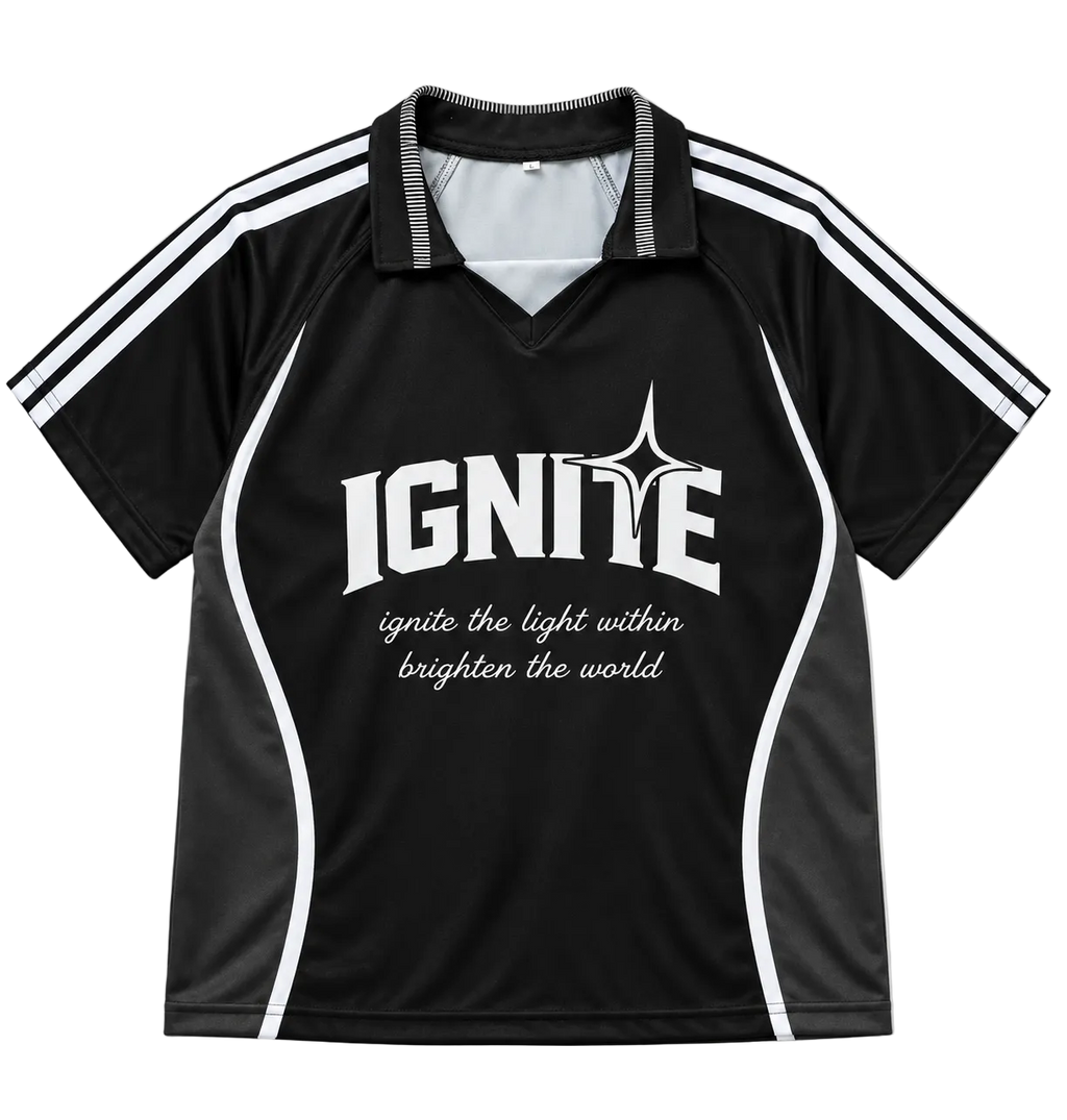 IGNITE Football Jersey – Black | NEVERSEEN