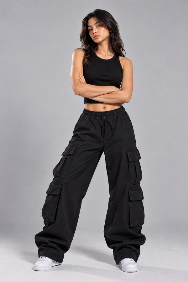 Black Ribbed Cotton Tank Top | 180 GSM | NEVERSEEN