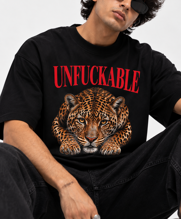 UNFUCKABLE Leopard Graphic T-Shirt | NEVERSEEN