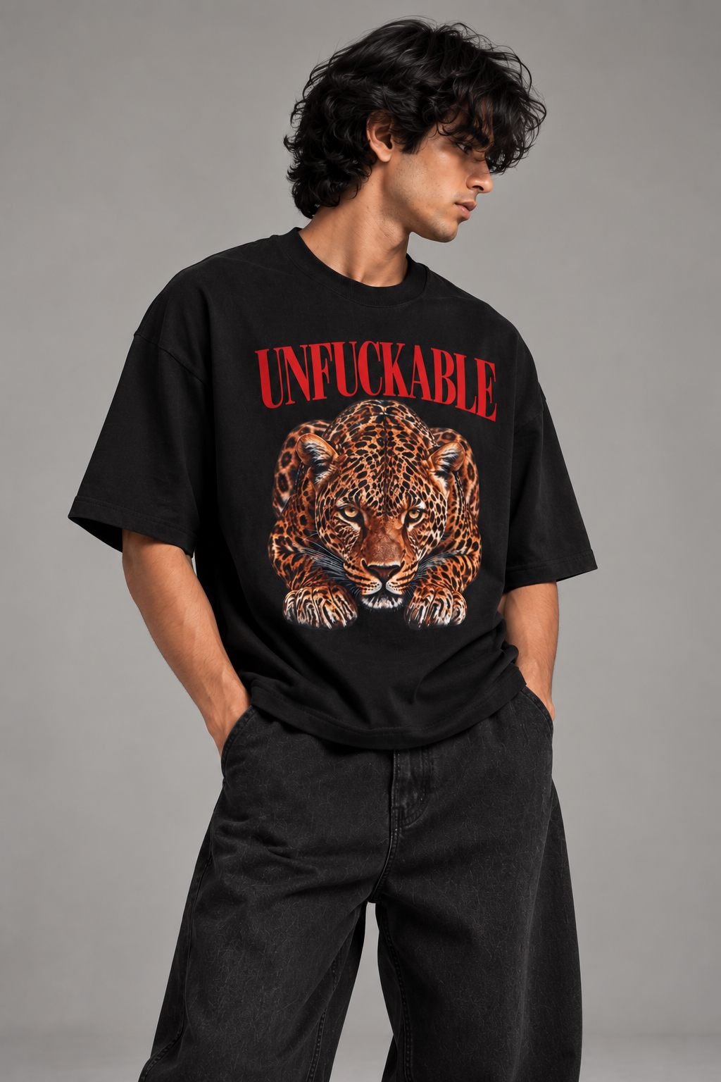 UNFUCKABLE Leopard Graphic T-Shirt | NEVERSEEN