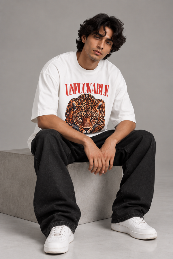 UNFUCKABLE Leopard Graphic T-Shirt | NEVERSEEN