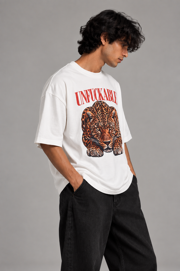 UNFUCKABLE Leopard Graphic T-Shirt | NEVERSEEN