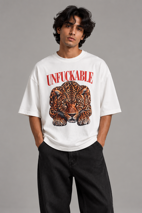 UNFUCKABLE Leopard Graphic T-Shirt | NEVERSEEN