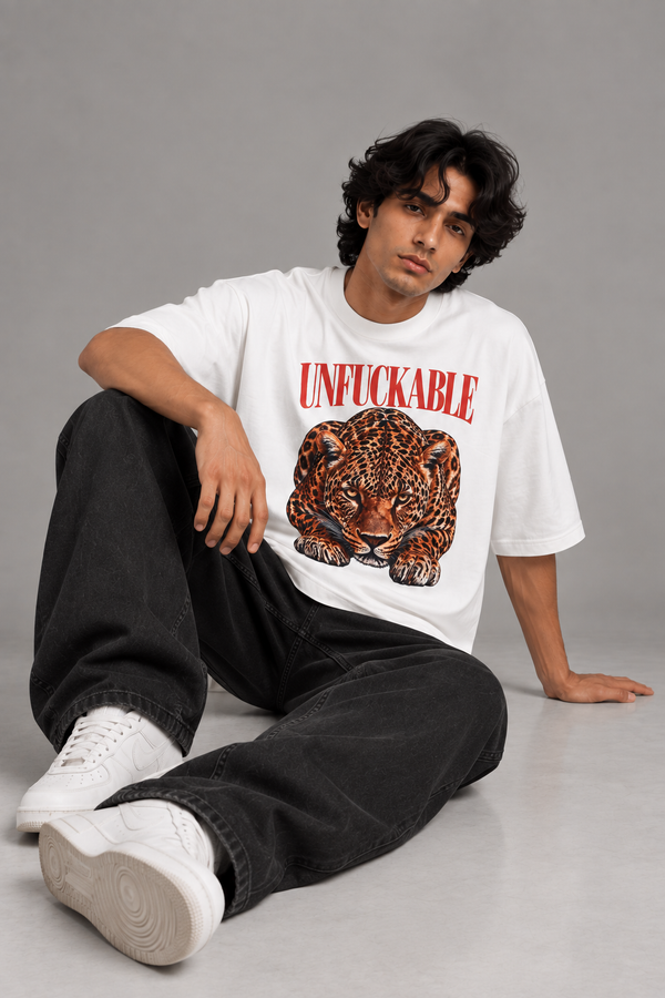 UNFUCKABLE Leopard Graphic T-Shirt | NEVERSEEN