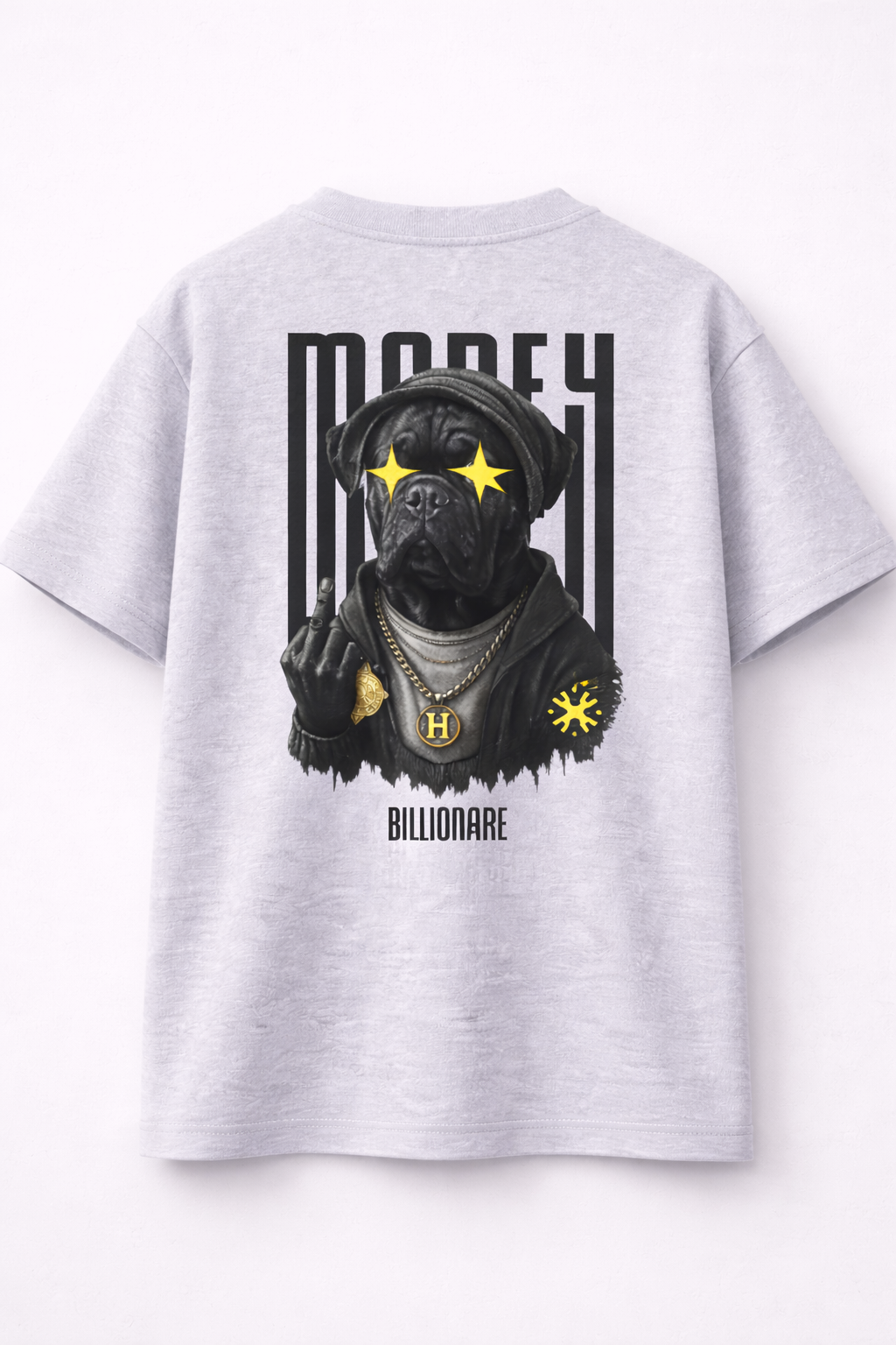 NEVERSEEN Grey "Money" Oversized Graphic T-shirt